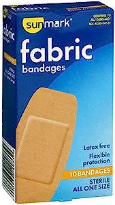Sunmark Fabric Bandages All One Size Extra Large 10 each By Sunmark