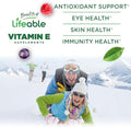 Lifeable Vitamin E Gummies 400 IU Great Tasting Vitamin E Supplements Skin Eye Health and Immune Function Support VIT E for Adults Men Women 90 Gummies