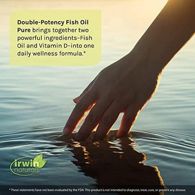 Irwin Naturals Doublepotency Fish Oil Pure 60 Liquid Softgels 2000 Mg Purified Fish Oil With Vitamin D3 (30 Total Servings)