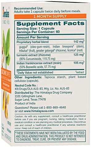 Himalaya Curcumin Complete For Joint Support And Optimum Flexibility & Mobility 372 Mg 60 Capsules 1 Month Supply