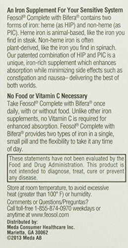 Feosol Complete With Bifera Iron Caplets 30Ct