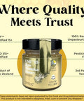 Center of Paradise Raw Manuka Honey Certified UMF 15+ | MGO 515+ (250g / 8.8oz) Glass Jar - Pure & Natural New Zealand Honey for Daily Immune Support and Wellness - Non GMO & Unpasteurized