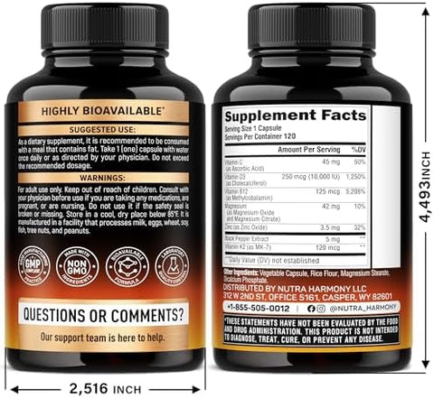 Nutraharmony Vitamin D3 K2 and Bariatric Multivitamin Capsules