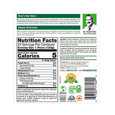 Therabreath Dry Mouth Lozenges With Zinc Tart Berry Flavor 24 Lozenges