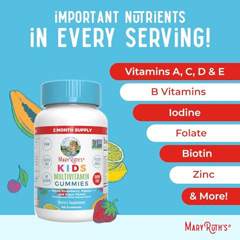 Maryruth'S Maryruth Organics Multivitamin (Strawberry) And Magnesium Calm Gummies (Hibiscus) For Kids Clean Label Project Verified Vitamins For Overall Wellness And Sleep Vegan Non-Gmo Gluten Free