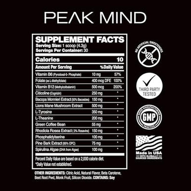 Livant Peak Mind 10 In 1 Nootropic Drink Mix 30 Servings 55Mg