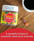 Olly Multi + Probiotic Adult Multivitamin Gummy 1 Billion Cfus Digestive And Immune Support Chewable Supplement Tropical Twist 35 Day Supply 70 Count