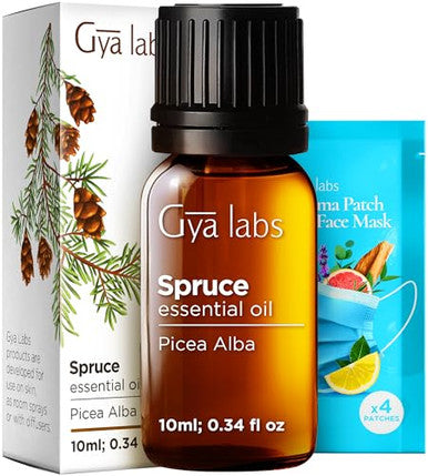 Gya Labs Spruce Essential Oil For Diffuser & Cedarwood Oil For Hair Set - Aromatherapy Grade Essential Oils Set - 2X0.34 Fl Oz - Gya Labs
