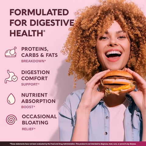 Nutraharmony Digestive Enzymes For Women - Multi Digestive Enzymes Papaya Bromelain Probiotic & Prebiotics - Gut & Digestion Support Bloating Relief - Vegan Lab Tested - Made In Usa - 90 Capsules One/Day