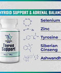 Thyroid Support - Ltyrosine, Iodine, Vitamin B12 Complex, Zinc, Selenium, Ashwagandha, Copper & More 30 Day Supply