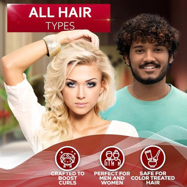 Bellisso Curly Hair Shampoo And Conditioner Set And Biotin Heat Protection Hair Spray With Moroccan Argan Oil