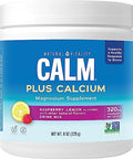 Natural Vitality CALM Magnesium Supplement Drink Mix Plus Calcium AntiStress Drink Mix Powder With Calcium Vegetarian and NonGMO Raspberry Lemon 8 oz