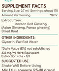 Asian Ginseng B120 Alcohol-Free Herbal Extract Tincture, Wildcrafted Korean Red Ginseng (Asian Ginseng, Panax Ginseng) Dried Root (4 fl oz)