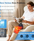 Miula Red Light Therapy & Vibration Massage Knee Brace Wireless Rechargeable With 660Nm&850Nm Light & Heating Function Relief For Knee Joint Elbow & Shoulder Pain Promotes Faster Recovery