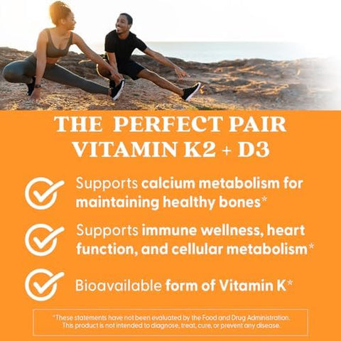 DoctorS Best Natural Vitamin K2 Mk7 Plus D3 Vit D3 And K2 Mk7 Supplement For Men and Women Supports Tissue Artery and Bone Health NonGmo Gluten Soy Vegetarian 60 Veg Caps