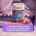 Olly Kids Melatonin Free Sleep Gummy Supplement Supports Sleep Quality Magnesium L-Theanine Lemon Balm Cloudberry Peach Flavored 25 Day Supply 50 Count