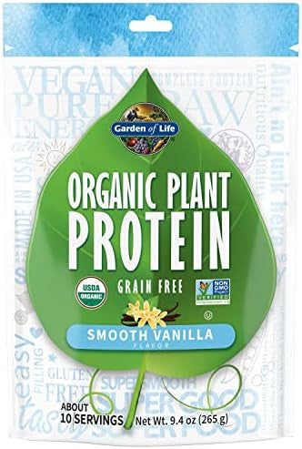 Garden Of Life Organic Plant Based Protein Powder - Smooth Vanilla, Vegan, Grain And Gluten Shake For Women And Men - 10 Servings, 15G Of Complete Protein, Probiotics & Enzymes, 0G Sugar