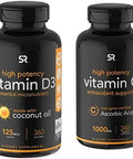 Vitamin D3 5000IU 125mcg Vitamin C 1000mg Bundle