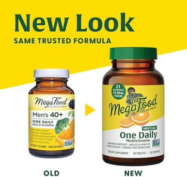 Megafood Men'S 40+ One Daily Multivitamin For Men With Vitamin B, Vitamin D3, Selenium, Zinc & Real Food - Immune Support, Energy Metabolism, And Muscle & Bone Health ÃƒÂ¢Ã¢â€šÂ¬Ã¢â‚¬Å“ Non Gmo Vegetarian - 90 Tabs