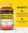 Mason Natural Body Hair Skin & Nails With Vitamins A C E & Biotin Supports Healthy Hair Skin & Nails 60 Capsules