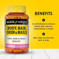 Mason Natural Body Hair Skin & Nails With Vitamins A C E & Biotin Supports Healthy Hair Skin & Nails 60 Capsules