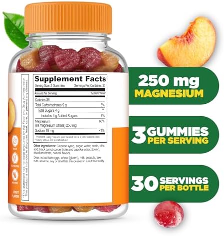 Lifeable Magnesium Citrate Gummies 250Mg Elemental Magnesium From 2130Mg Magnesium Citrate Great Tasting Magnesium Supplement Stress Relief Support For Adults 90 Magnesium Gummies Lifeable