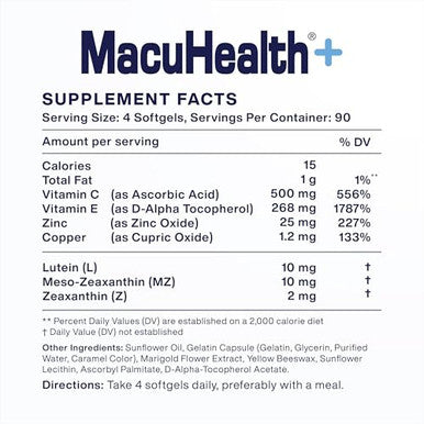 Macuhealth Plus+ Eye Vitamins Supplement For Adults
