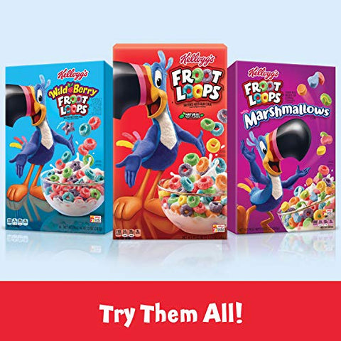 Kellogg's Froot Loops Breakfast Cereal, Good Source of Fiber, 15g Whole Grains, Giant Size, 23 oz