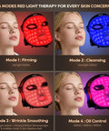 Morfone Red Light Therapy For Face 4 Modes Led Face Mask Light Therapy With Timing Function Near-Infrared 850Nm Red Light Therapy For Home Use For Women Girls