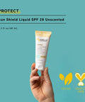 MyCHELLE Dermaceuticals Sun Shield SPF 28 Unscented (2.3 Fl Oz) - Soothing Reef Safe Sunscreen with Vitamin E and Aloe - Travel Size Zinc Sunscreen for Face and Body