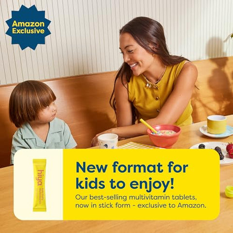 Hiya Kids Multivitamin 15 Essential Vitamins & Minerals With Fruits & Veggies For Ages 2 Supports Growth Development & Immune 0G Sugar 20 Stick Packs For Toddlers & Kids