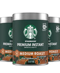 Starbucks Premium Instant Coffee Medium Roast, 3 Tins 3.17 oz | 100% Arabica premium instant and microground coffee; Medium Roast; 3 tins, 3.17 oz each