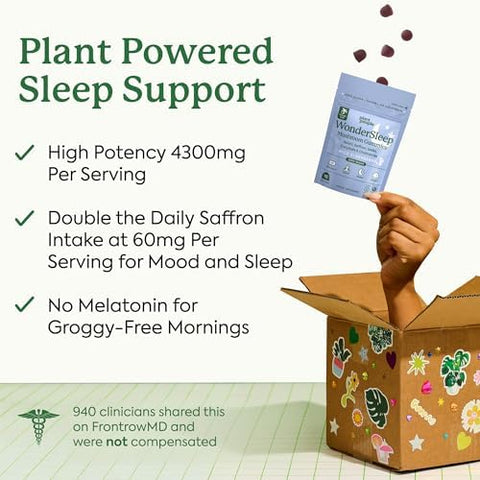 Plant People Wondersleep Mushroom Gummies Supplement Mini With Reishi Super Mushrooms Saffron Wild Elderberry Flavor No Sugar Vegan-Friendly & Gluten- Trial Size