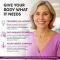 Nutraharmony Menopause Supplements For Women - Dong Quai Black Cohosh Pre & Probiotics - Sweats & Hot Flashes Relief - Digestion Sleep & Mood Support - 25-In-1 Perimenopause Complex - Made In Usa 60 Capsules