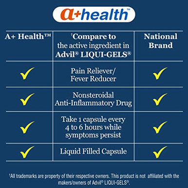 A Health Ibuprofen 200 Mg Softgels Pain Reliever/Fever Reducer (Nsaid) 240 Count