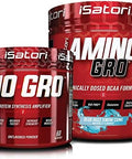 Isatori Bio-Gro Protein Synthesis Amplifier - Unflavored (60 Servings) & Isatori Amino-Gro Bcaa Powder - Blue Razz Snow Cone (30 Servings)