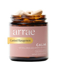 Arrae Calm Cortisol Manager - 60 Stress & Panic Relief Capsules - Mood Support Supplement w/L-Theanine Inositol Passionflower & Magnesium to Help You Feel Zen