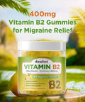 Duwhot Vitamin B2 Gummies With Magnesium- Riboflavin 400Mg For Migraine Relief & Headache Relief B2 Vitamins Gummies For Adults & Kids Vegan 60 Chewable