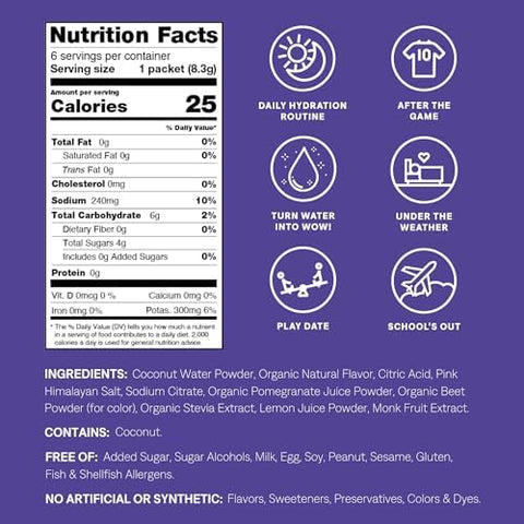 Cure Hydration Family Bundle Plantbased Electrolyte Drink Mix No Added Sugar Coconut Water Fsahsa Nongmo Vegan & Gluten 14Pack Each: Mixed Berry (Kids) & Tropical Punch