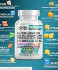 Calcium Magnesium Zinc Supplement With Potassium, Copper, Strontium, Silica, Vitamin D3 K2, Boron, Vitamin B1 B12 Red Clover Herb Alfalfa Basil Pills For Men And Women Clean Nutra Osteo Defend