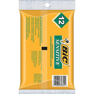 Bic ) Bic Single Blade Sensitive Skin Shavers - 12 In Pack [Total 24] Pack Of 2