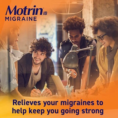 Motrin IB Migraine Relief Liquid Gel Capsules with Ibuprofen per Capsule Fast and Effective Migraine Headache Relief Medicine with NSAID Pain Reliever Ibuprofen Caffeine-Free