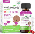 Wellements Organic Baby Multivitamin Drops (1 Fl Oz) Cherry Flavor Liquid Multivitamins for Infants and Toddlers (2 Months+) Toddler Vitamins for Immune Support* Healthy Growth and Bone Development*