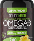 Aquaomega Ultimate Strength Plant-Based Omega 3 High Dha Supplement, Omega 3 Supplements With Epa From Omega 3 Algae Oil, 2480Mg Of Vegan Omega 3, 240 Softgels