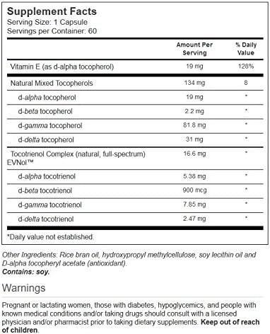 Vitacost Vitamin E and Tocotrienol Complex 60 Liquid Vegetarian Capsules