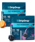 Dripdrop Hydration Electrolyte Powder Packets Berry & Orange Bundle 64 Count