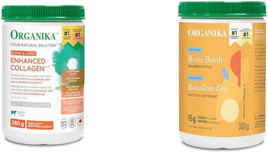 Organika Enhanced Collagen Bone And Joint Powder- With Glucosamine, Msm, Chondroitin Sulfate & Chicken Bone Broth Powder- Range And Vegetarian Fed Chickens- Keto Friendly