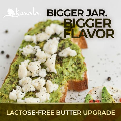 Kevala Avocado Ghee - Made with Grass Fed CowsÃ¢â‚¬â„¢ Milk, Blend of Cold-Pressed Avocado Oil and Ghee, Unsalted Spread for Toast and Wraps with no Preservatives, Great for Keto and Low-Carb Diets, 2 lb