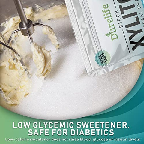 Durelife Organic 100% Pure Monk Fruit sweetener, No Erythritol, Monkfruit Extract Powder 10 OZ and DureLife XYLITOL Sugar Substitute 1 LB (16 OZ) Made From 100% Pure Birch Xylitol NON GMO