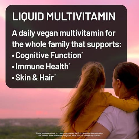 NatureWise Liquid Multivitamin for Women Men of All Ages Sugar Free Vegan Vitamins for Energy Levels Beauty Immune Health with Methylated B12 and Folate NonGMO 30 fl oz(887 mL)